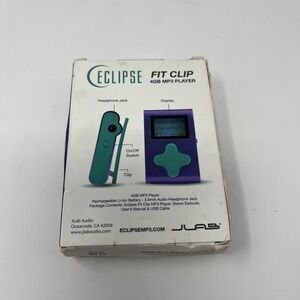 MP3 Player Eclipse Fit Clip 4GB Purple & Turquoise with Headphone Jack